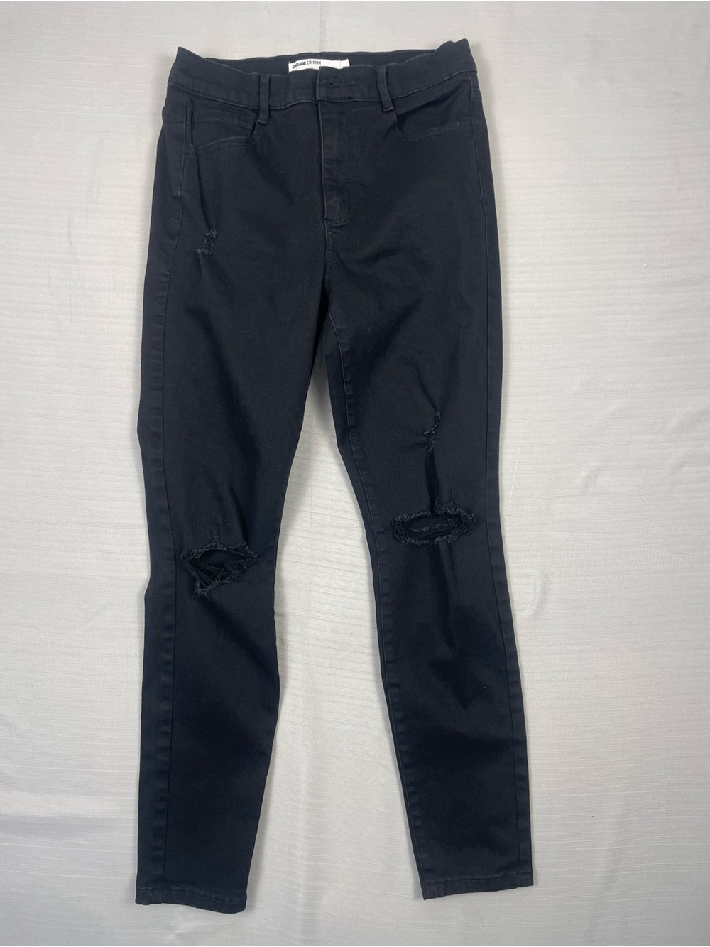 Garage Black High-Rise Distressed Skinny Jeans / Jeggings - Size 7